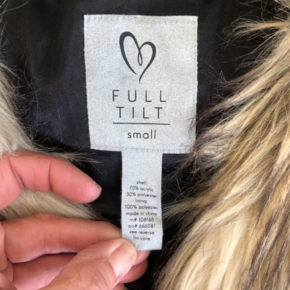 Womens Black Faux Fur Brown and Cream Soft Cozy Apres Ski Cozy Winter Vest Sz S - Picture 6 of 9